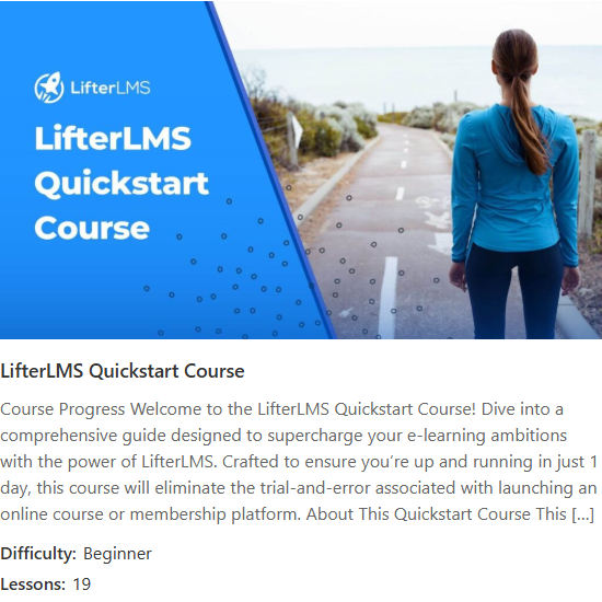 Group Page Course Card widget showing the group's course with its image and title
